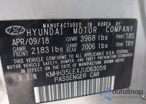 2018 Hyundai Elantra Gt z USA, uszkodzony, nr VIN KMHH35LEXJU063059